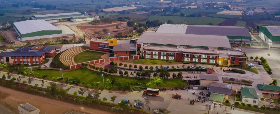 Aerial view of the Sahyadri Farms processing campus